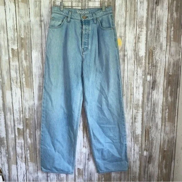 MOTHER Pleated Fun Dip Puddle Jeans Snacks High Rise Barrel Leg Just A Nibble 31 - Picture 2 of 14